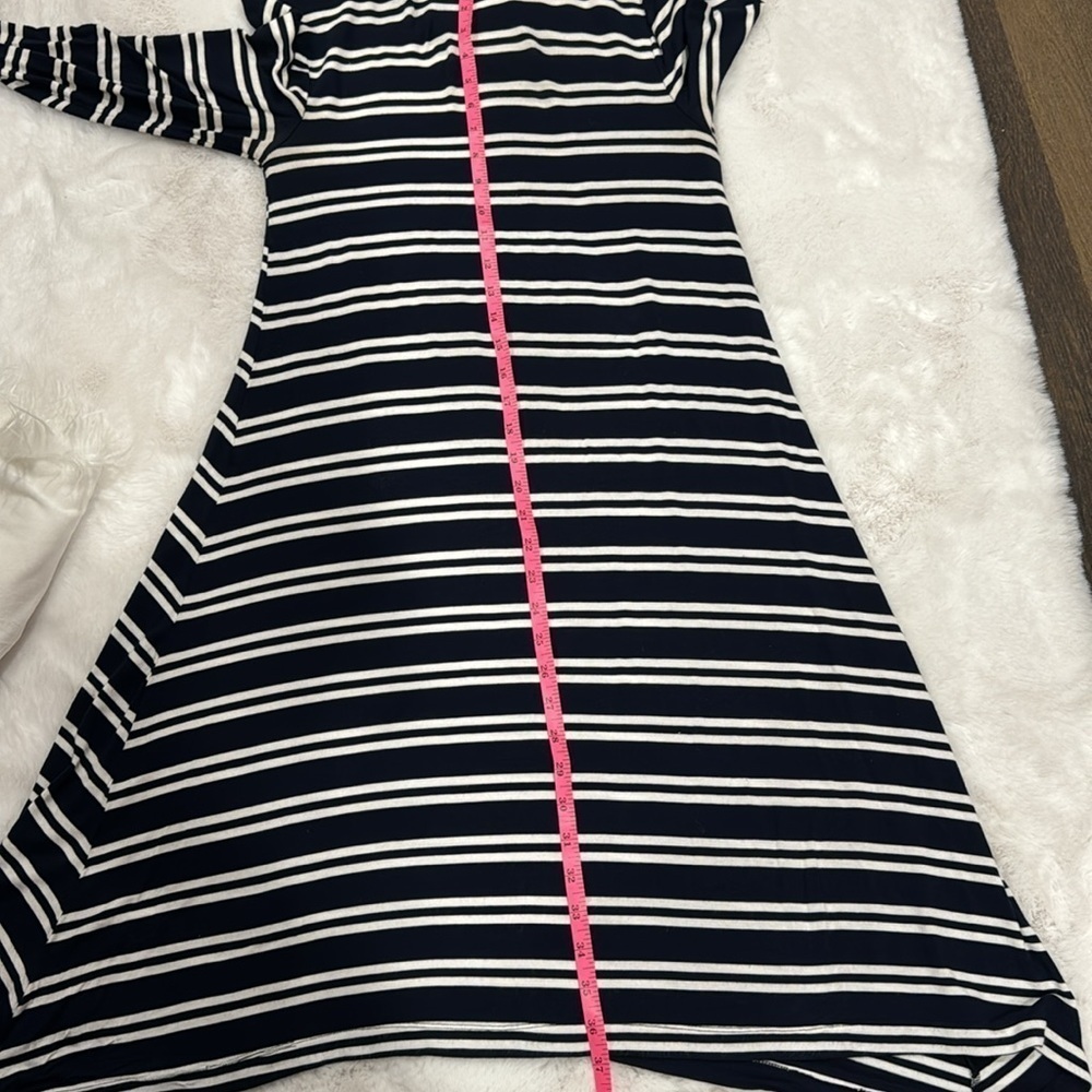 Anthropologie Maeve blue & white striped turtleneck dress size Small . - Picture 13 of 13